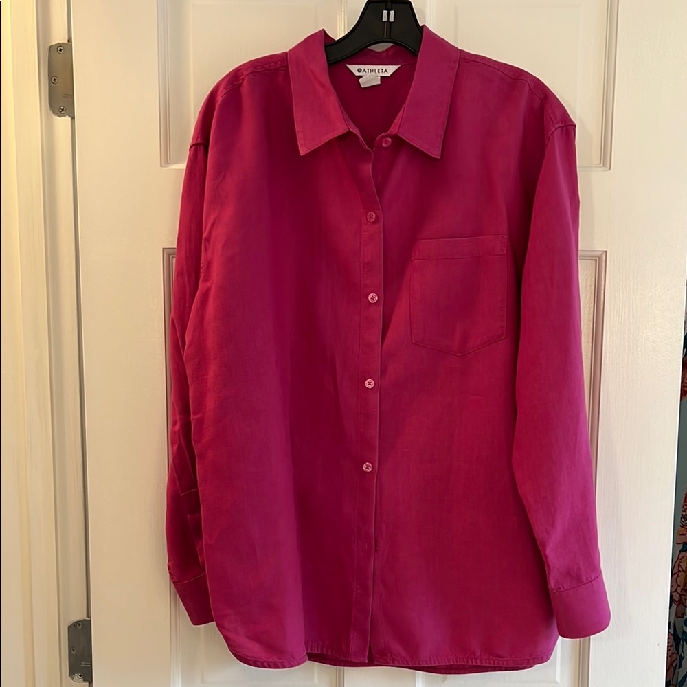 Athleta Women's Fuchsia Button-Up Shirt
